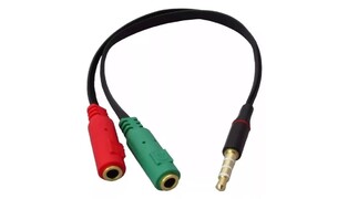 CABO ADAPTADOR DE AUDIO P3 X 2 P2  FEMEA KP-HM040