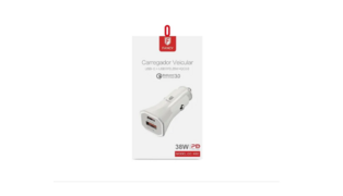 CARREGADOR VEICULAR C/ 2 ENTRADAS USB 3.0 38W TIPO C CC-K02