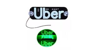 PLACA DE LED P/CARRO APLICATIVO P/ UBER LK-U01 LUZ AZUL / VERDE