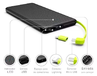 CARREGADOR PORTÁTIL PEINING 10.000MAH POWERBANK PN-951