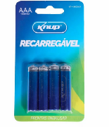 PILHA RECARREGÁVEL AAA 1100MAH CARTELA COM 4 UNIDADES KP-4800